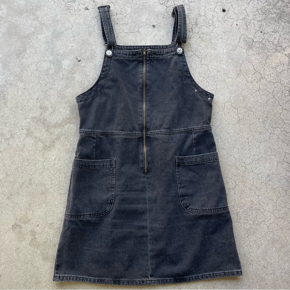 American Eagle Outfitters Black Denim Overall Mini Dress